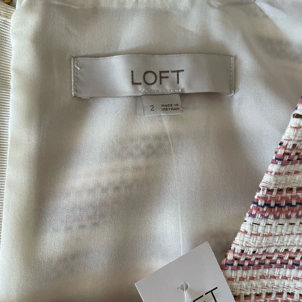 LOFT Ann Taylor Dress with Pink Blur and Off‎ White Stripes
